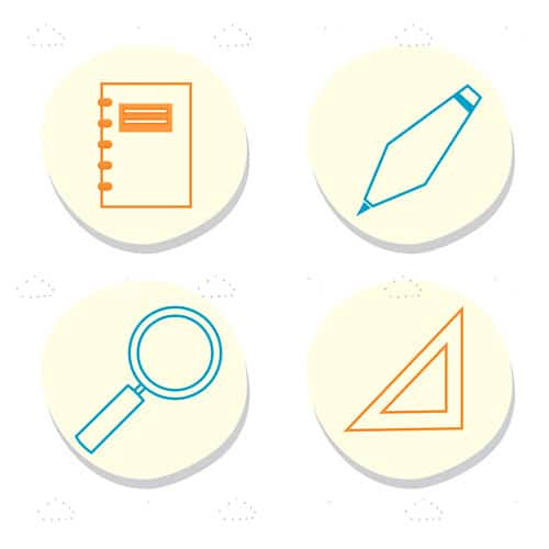 Sketchy study icons